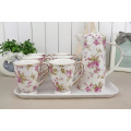 Porcelain Ceramic Tea Cup Set Kitchen Playset